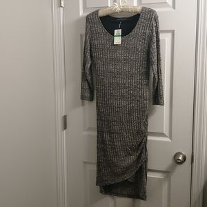 Midi dress with black lining